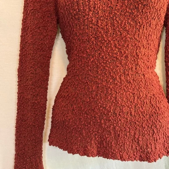B-97 David Brooks Rust Red Turtle neck Long Sleeve Pullover Sweater Size S - Picture 2 of 15